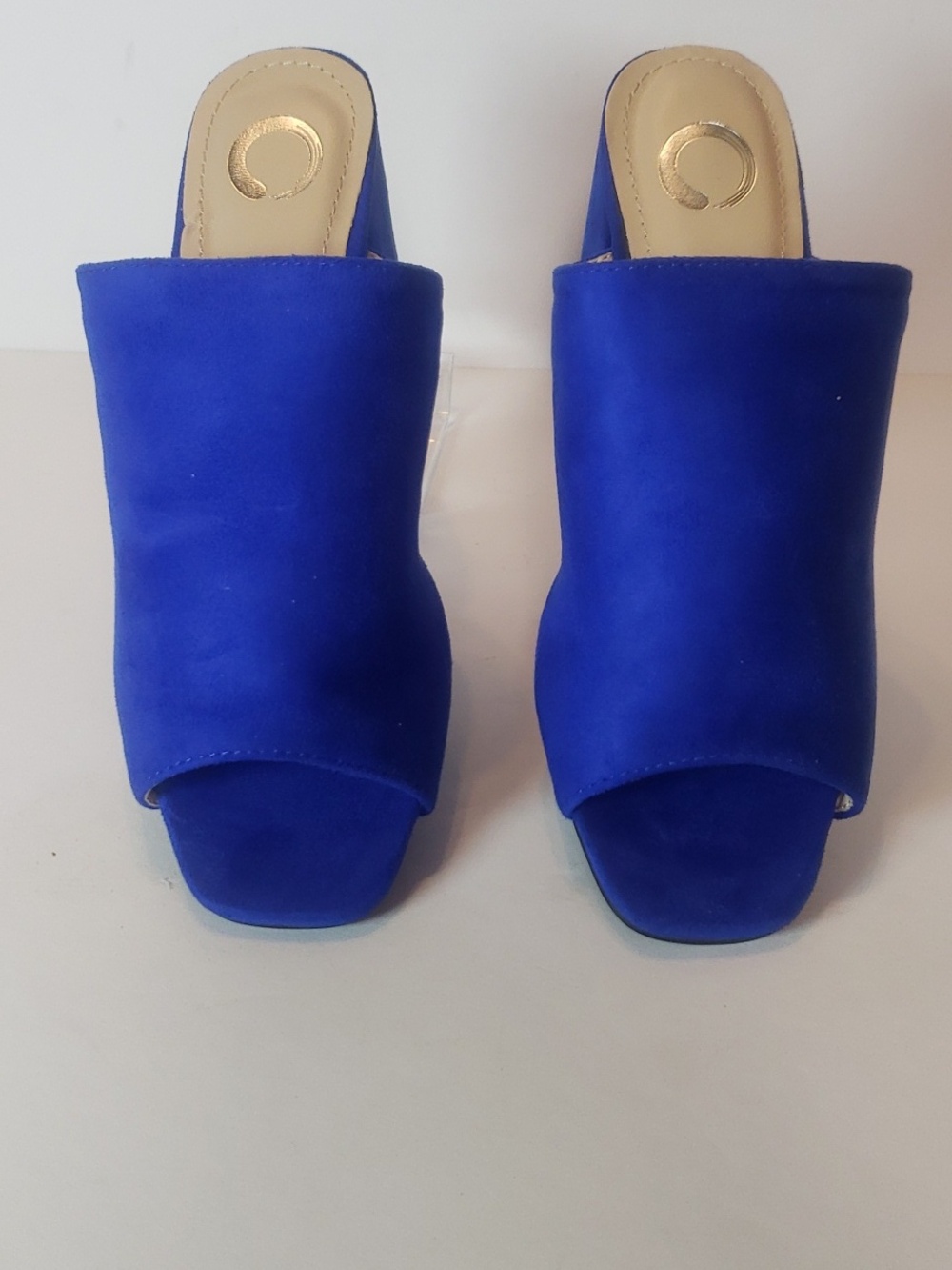 Journee Collection "Adelaide"  Blue Faux Suede High-heel Mule/Slide  Size 6.5